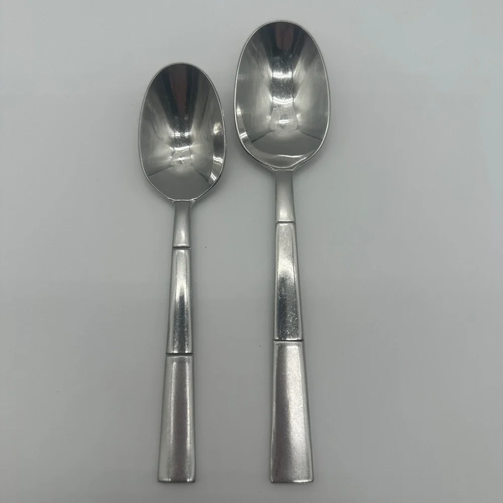 Oneida Echo 18/10 Stainless Steel Flatware 2 Piece Set Teaspoon and Soup Spoon